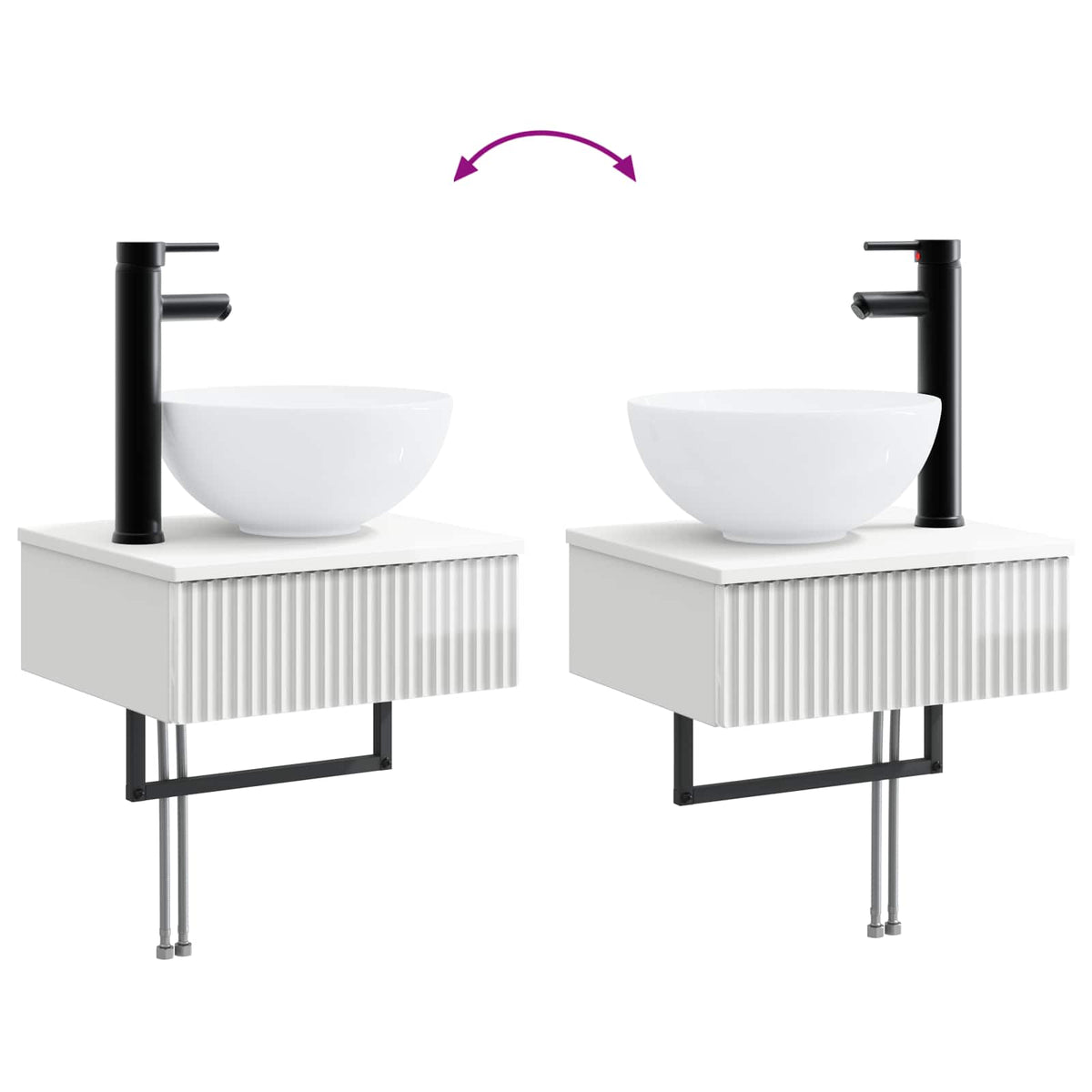 Bathroom Furniture Set 3 pcs High Gloss White Engineered Wood