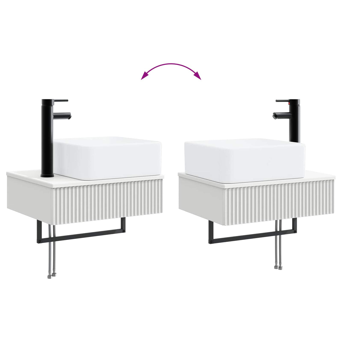 Bathroom Cabinet Set 3 pcs White 136 x 35 x 80 cm