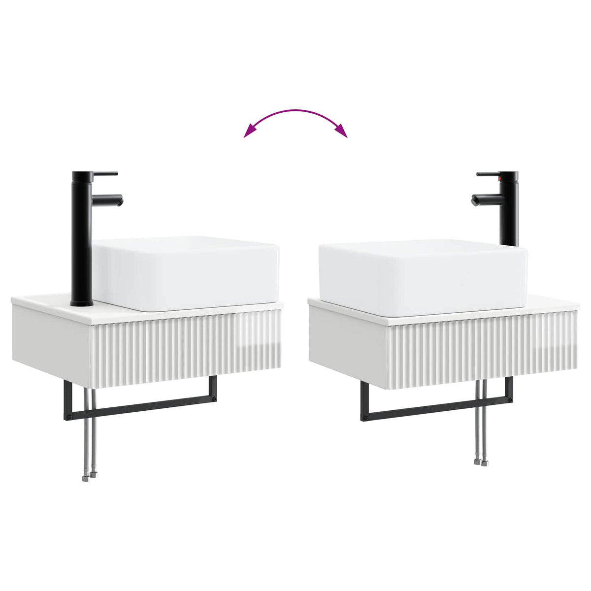 Bathroom Cabinet Set 3 pcs High Gloss White 136 x 35 x 80 cm