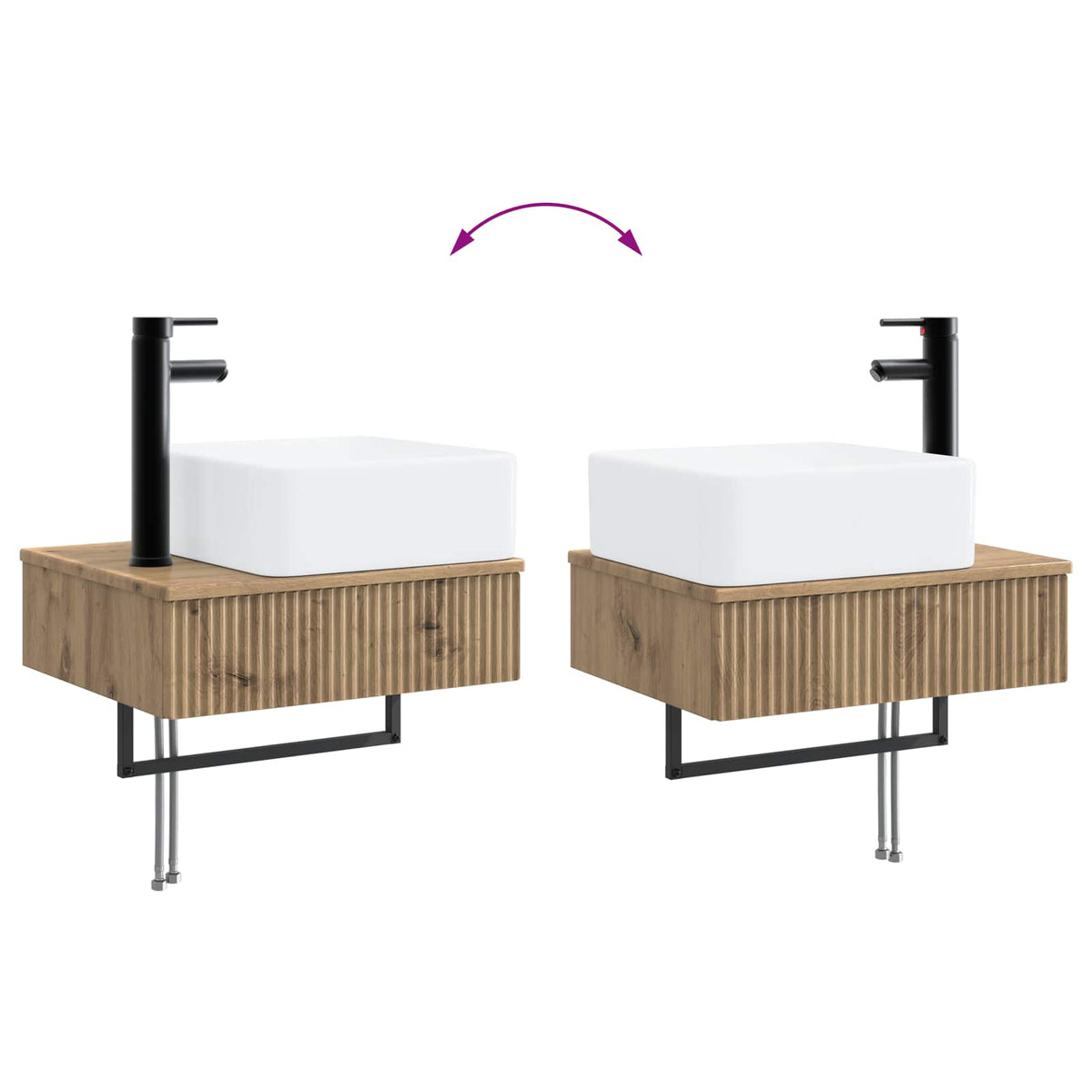 Bathroom Cabinet Set 3 pcs Artisan Oak 136 x 35 x 80 cm