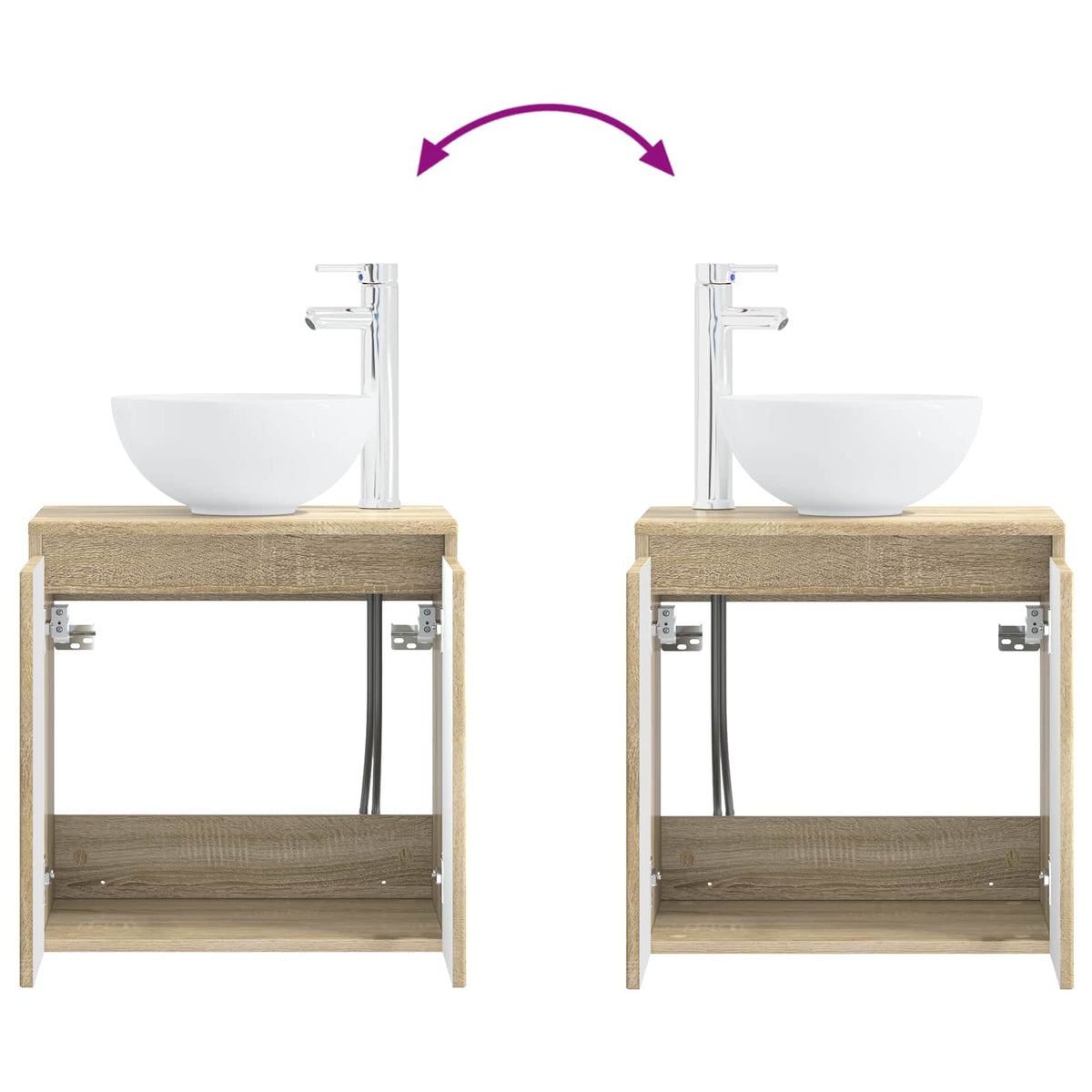 Bathroom Cabinet Set 3 pcs Sonoma Oak 129 x 35 x 80 cm