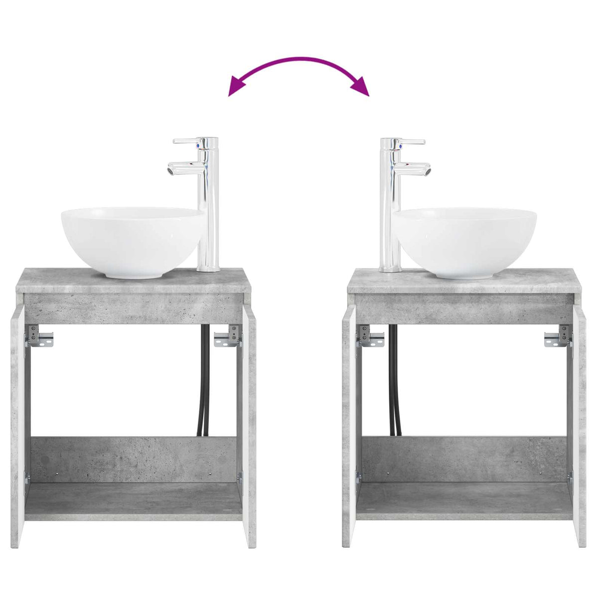 Bathroom Cabinet Set 3 pcs Concrete Grey 129 x 41 x 80 cm
