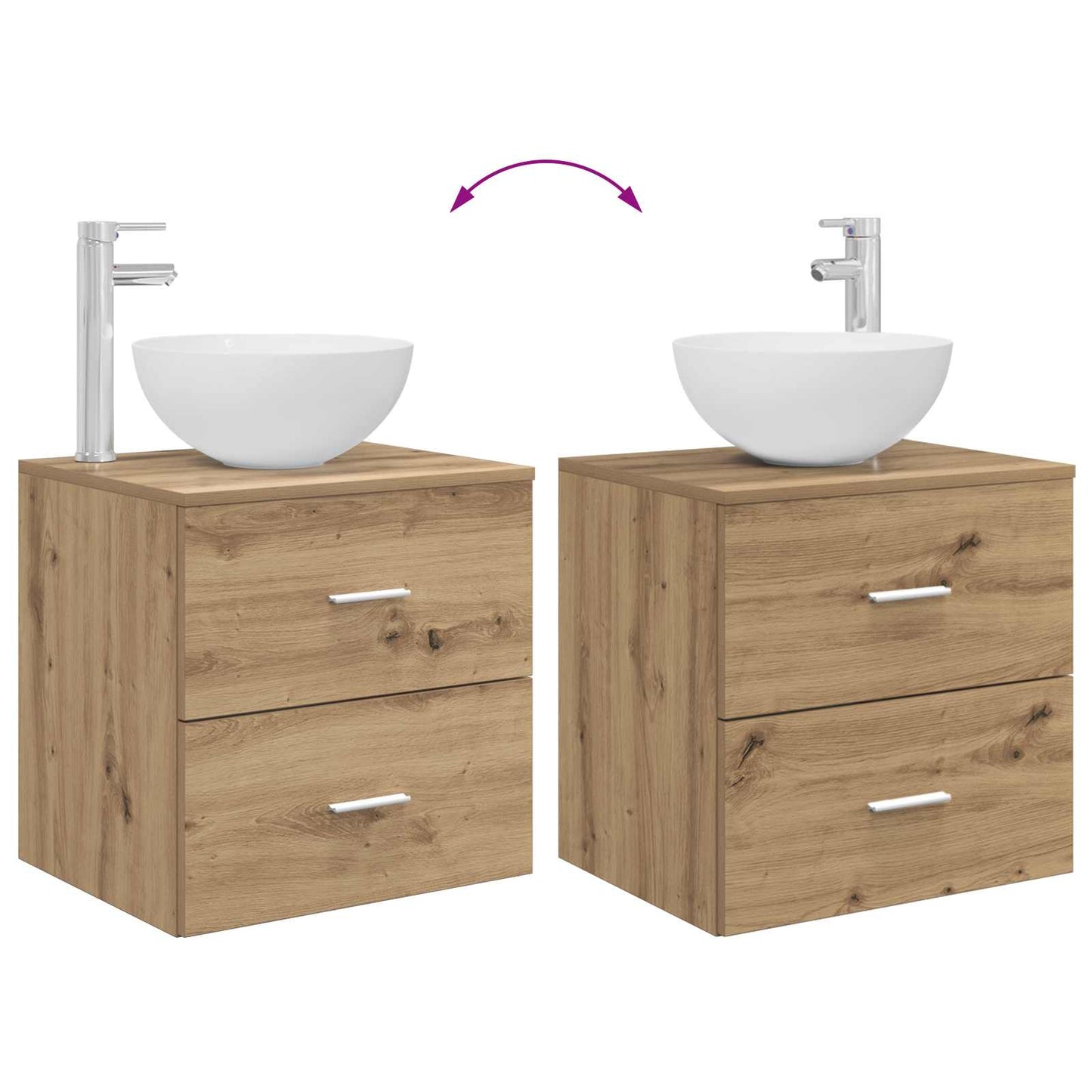 Bathroom Cabinet Set 3 pcs Artisan Oak 129 x 35 x 80 cm