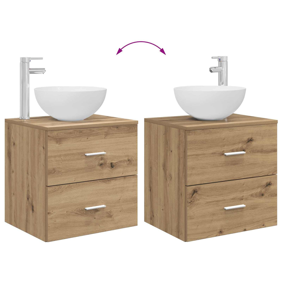 Bathroom Cabinet Set 3 pcs Artisan Oak 129 x 41 x 80 cm