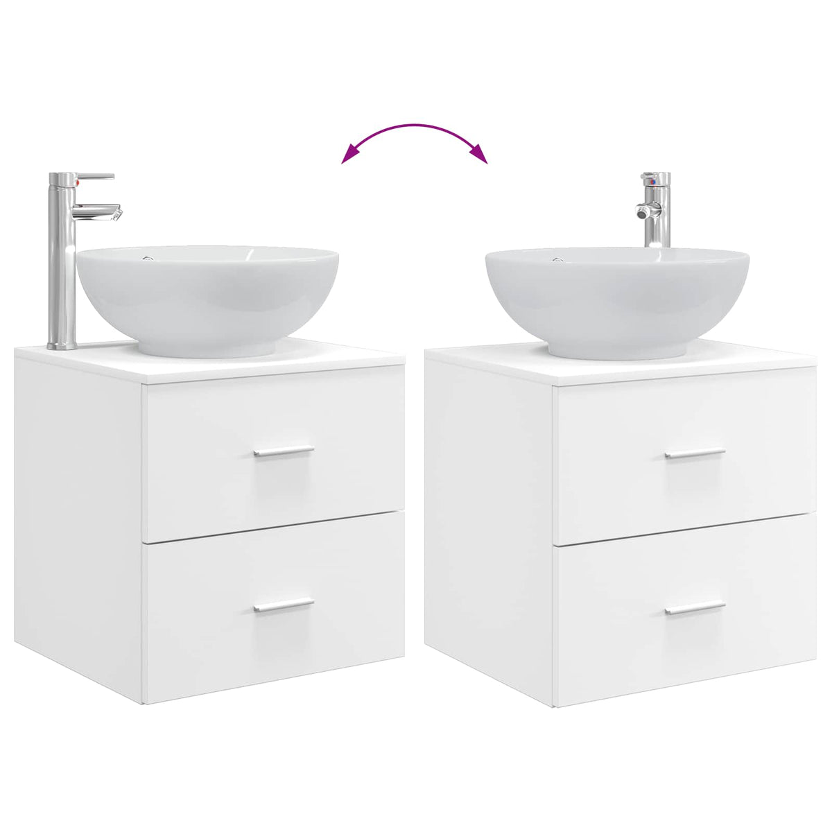 Bathroom Furniture Set 3 pcs White 129 x 44.5 x 80 cm