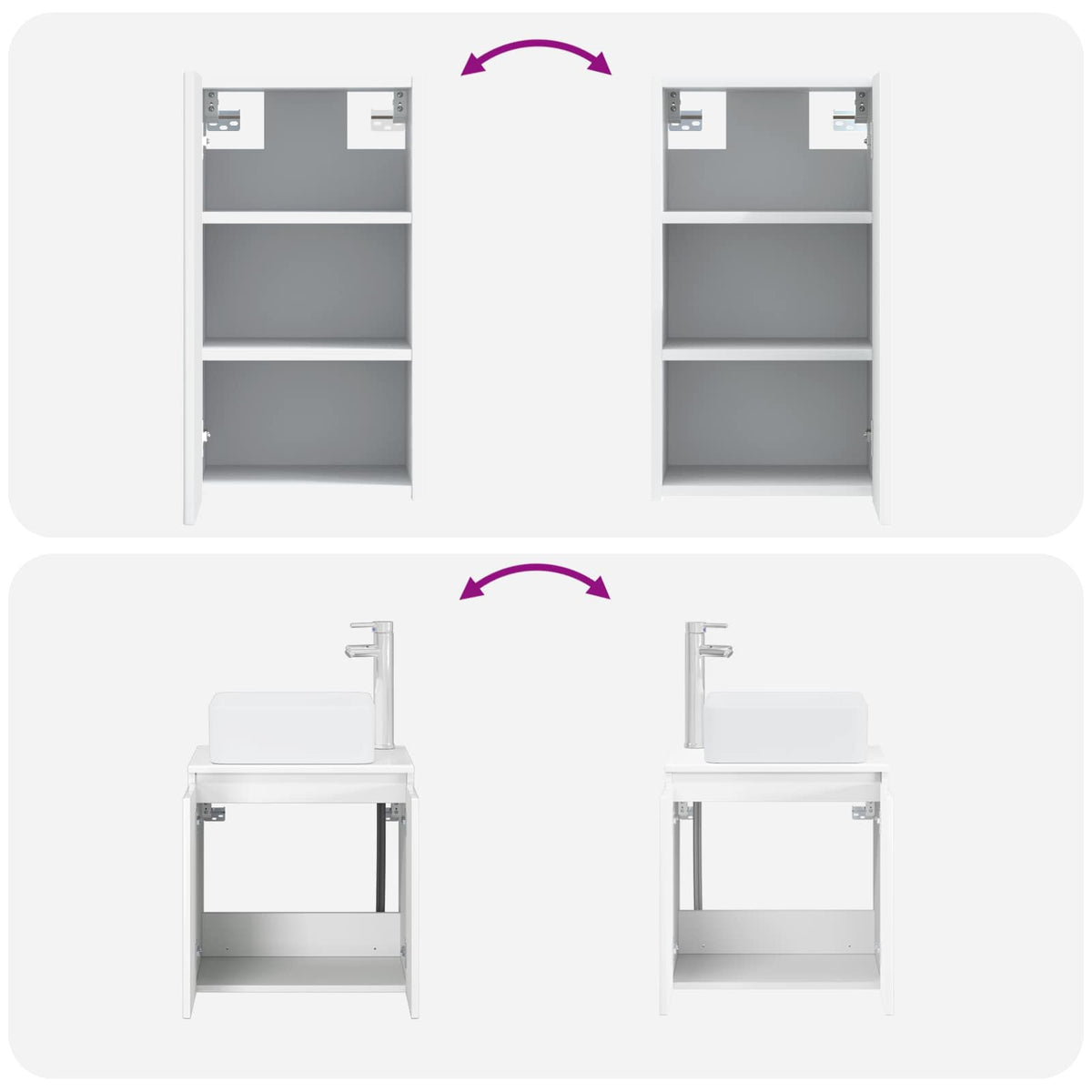 Bathroom Furniture Set 3 pcs High Gloss White
