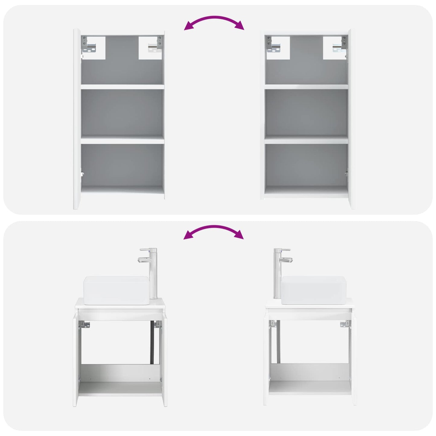 Bathroom Furniture Set 3 pcs High Gloss White
