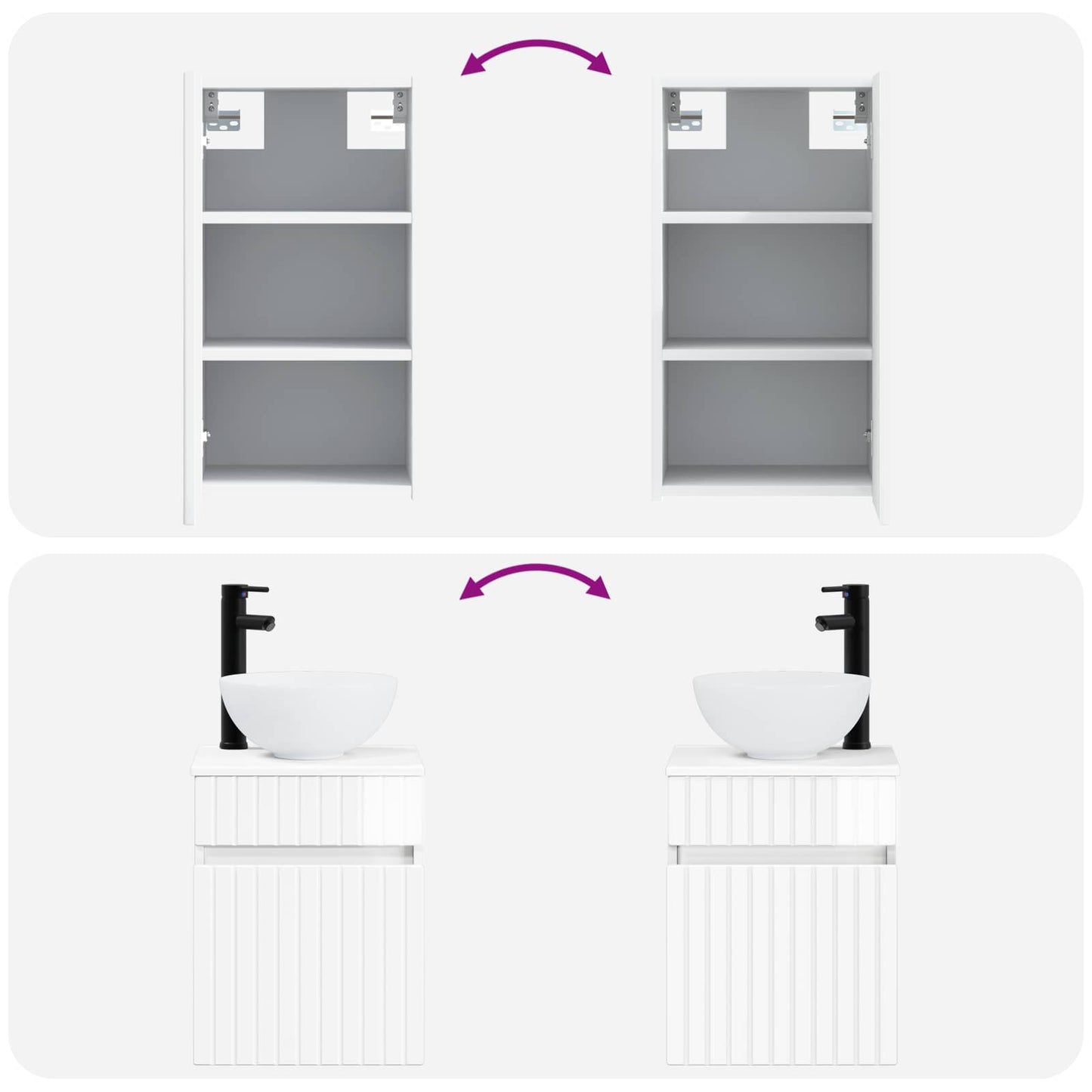 Bathroom Furniture Set 3 pcs High Gloss White