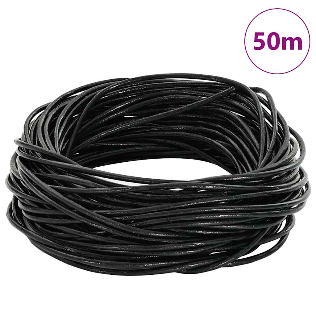 Leather Cord Black Ø2 mm x 50 m Leather