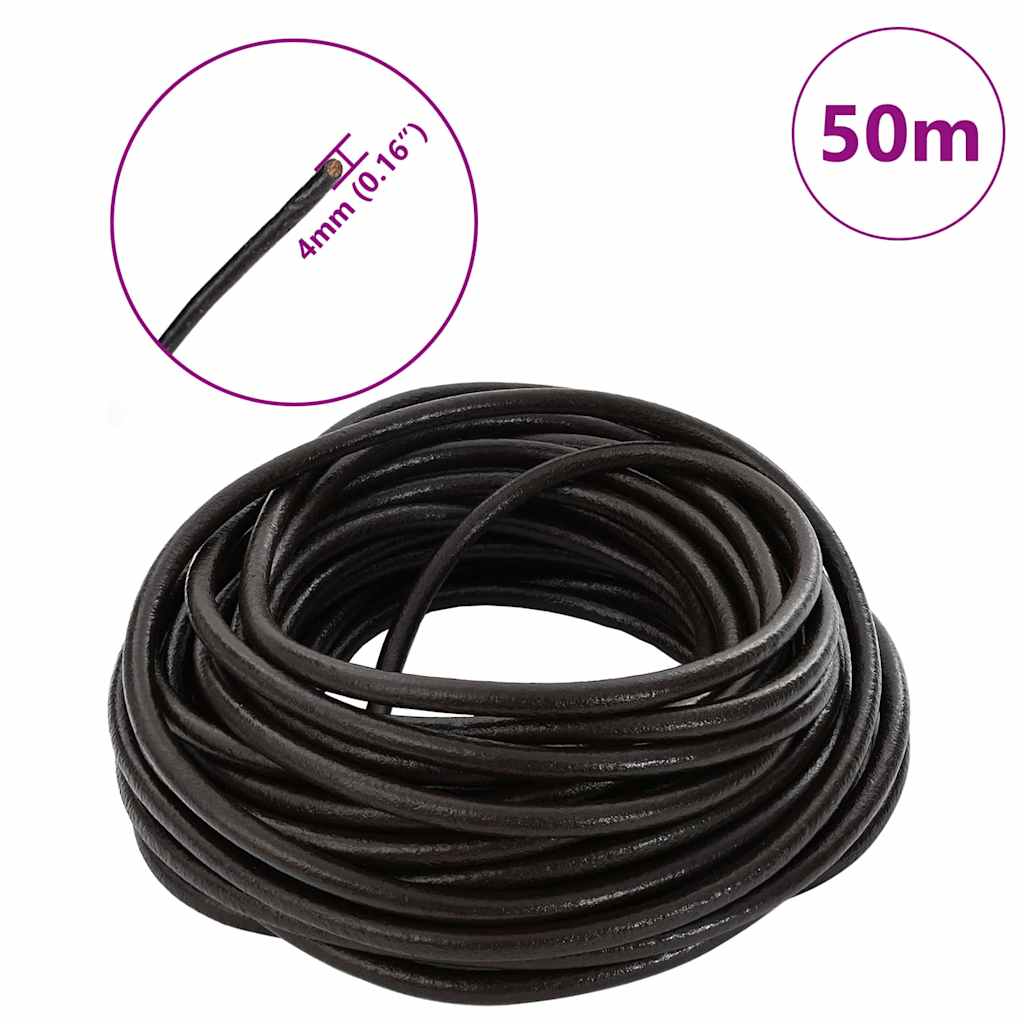 Leather Cord Dark Brown Ø4 mm x 50 m Leather
