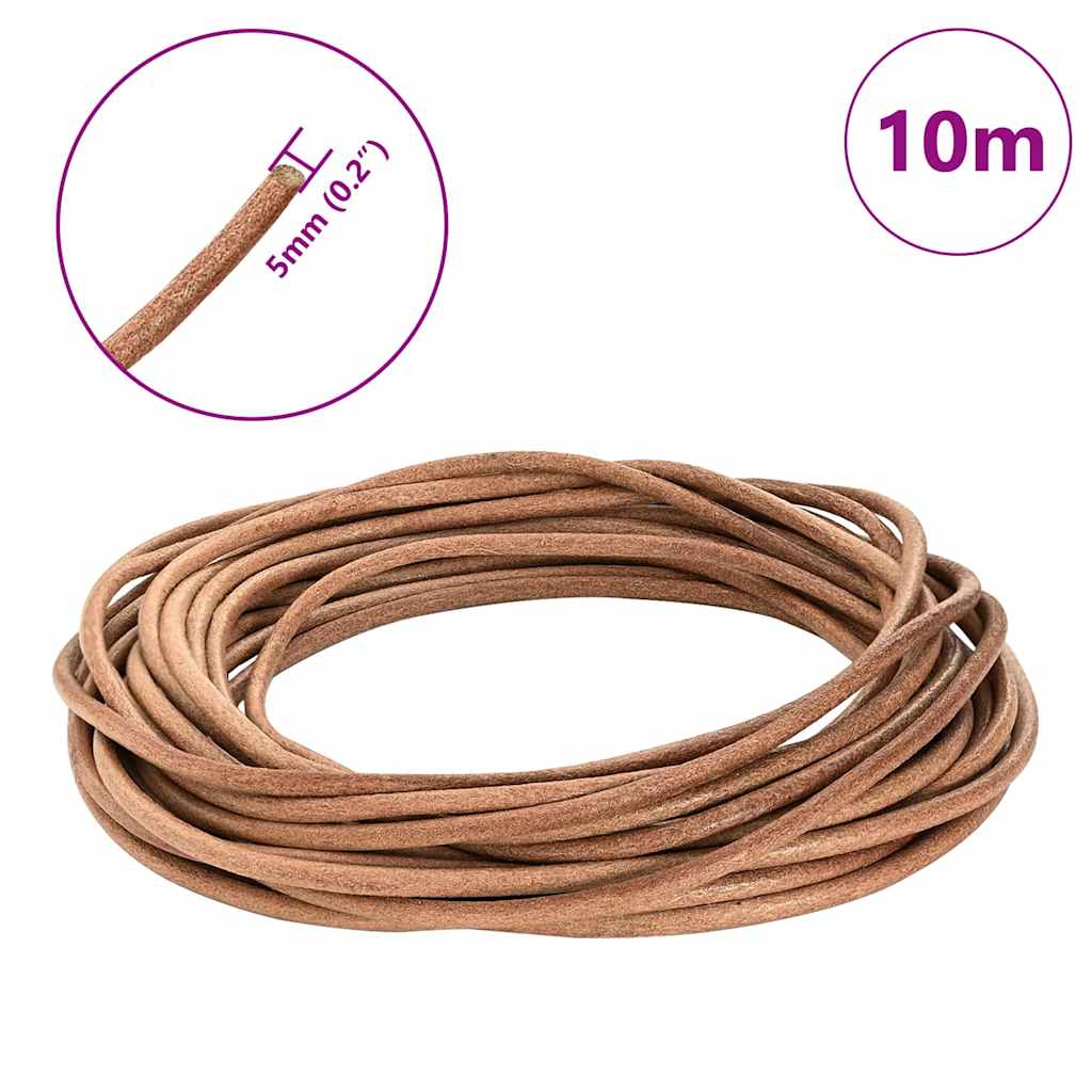 Leather Cord Brown Ø5 mm x 10 m Leather