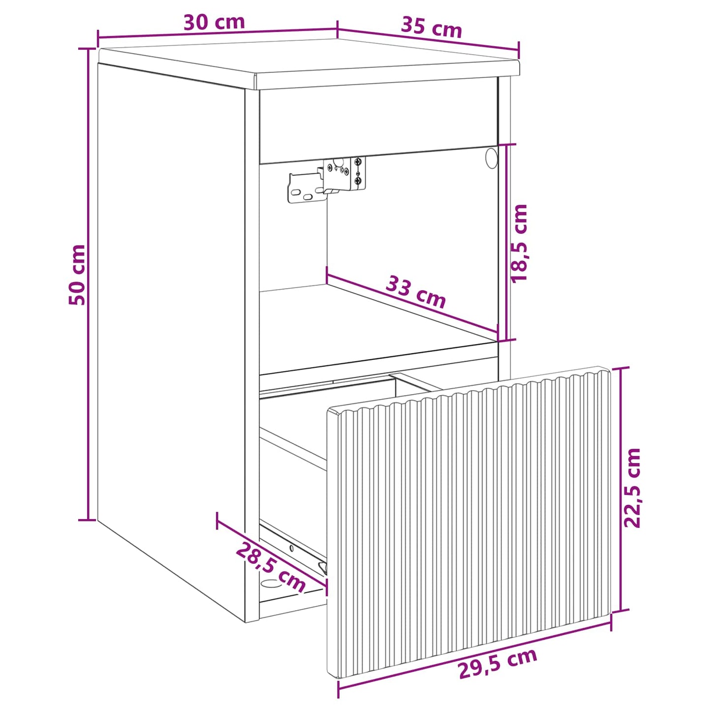 Bathroom Cabinet Smoked Oak 30 x 35 x 50 cm Engineered Wood