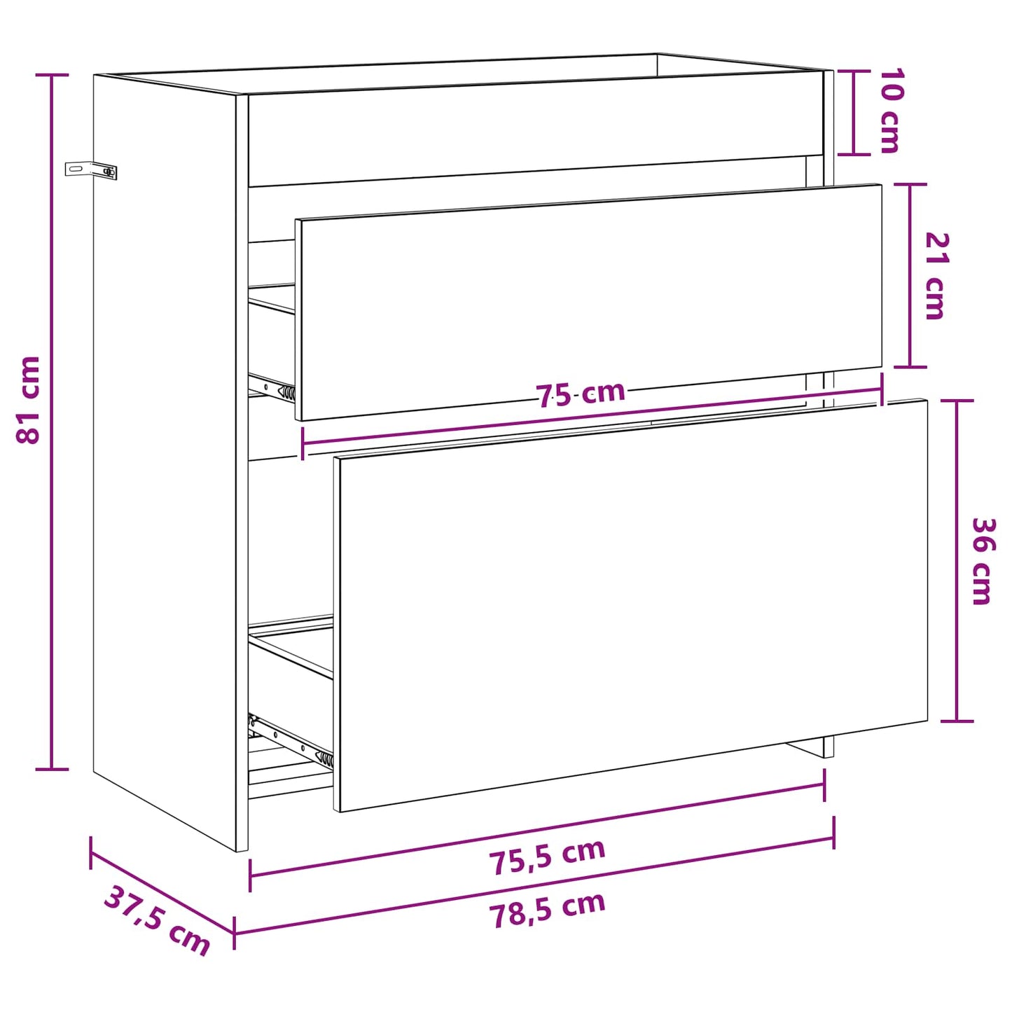 Bathroom Under Sink Cabinet Concrete Grey 78.5 x 37.5 x 81 cm