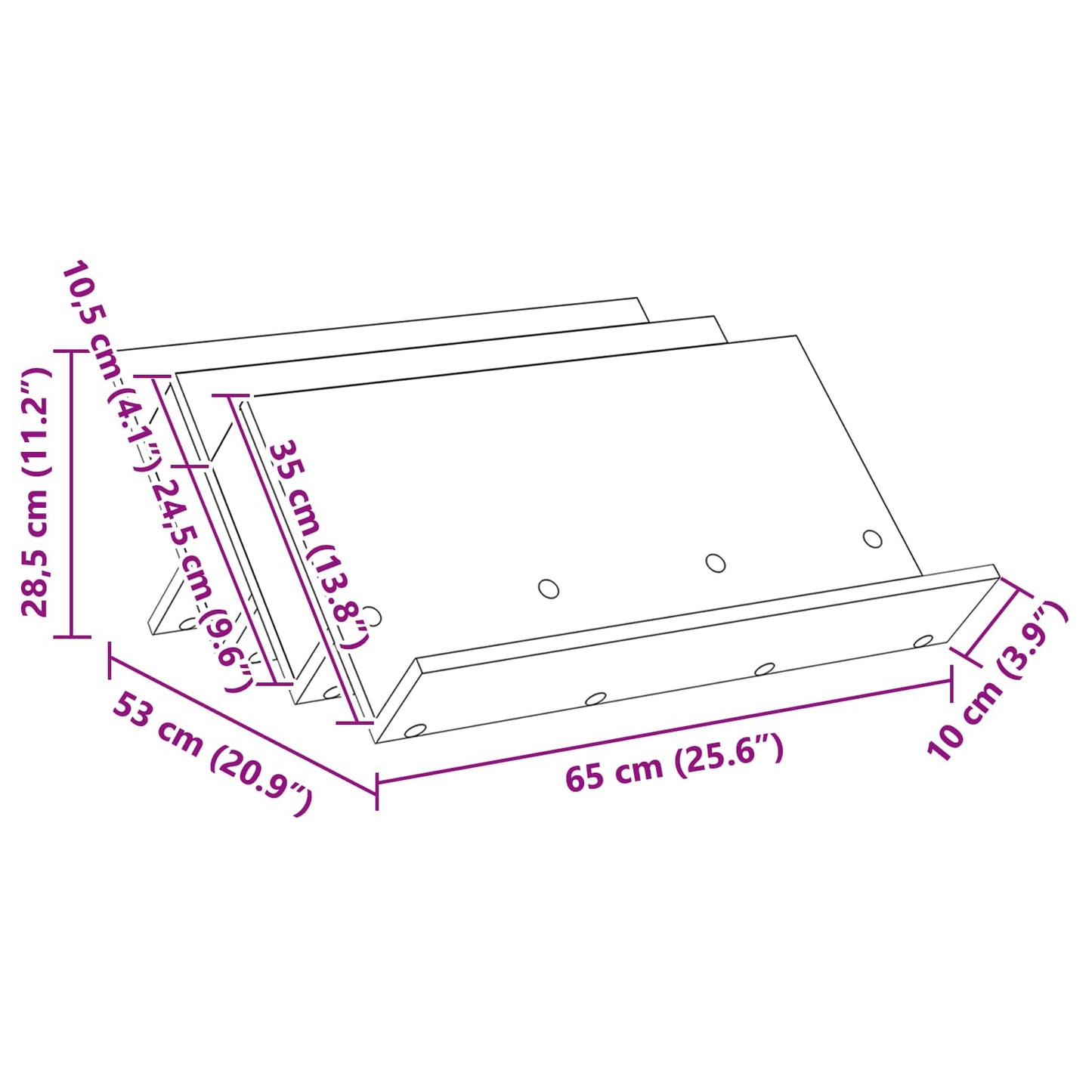 Magazine Rack White 65 x 53 x 28.5 cm Engineered Wood