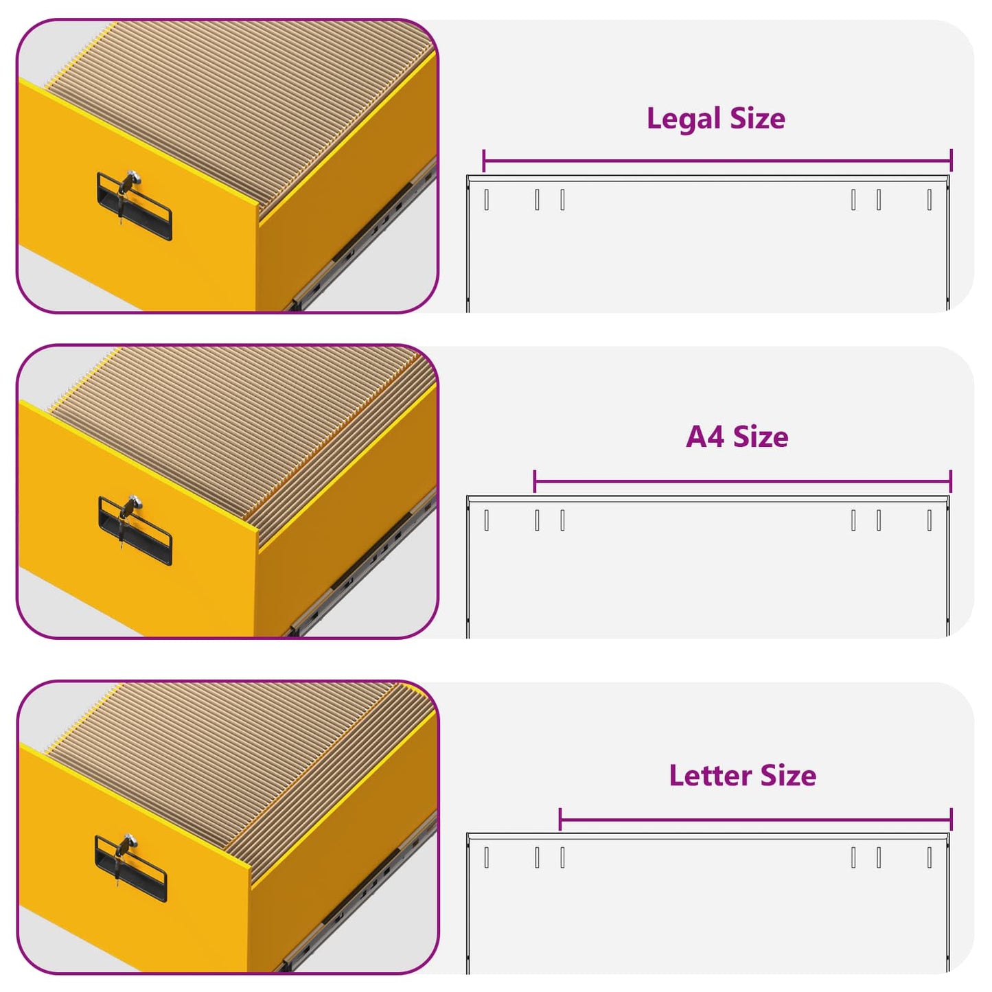 File Cabinet Mustard Yellow 44 x 50 x 139 cm Cold-Rolled Steel