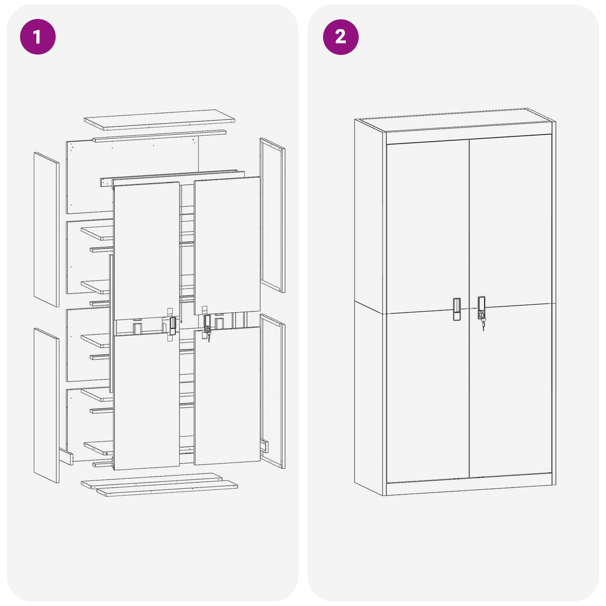 Storage Cabinet Anthracite 90 x 40 x 180 cm Steel