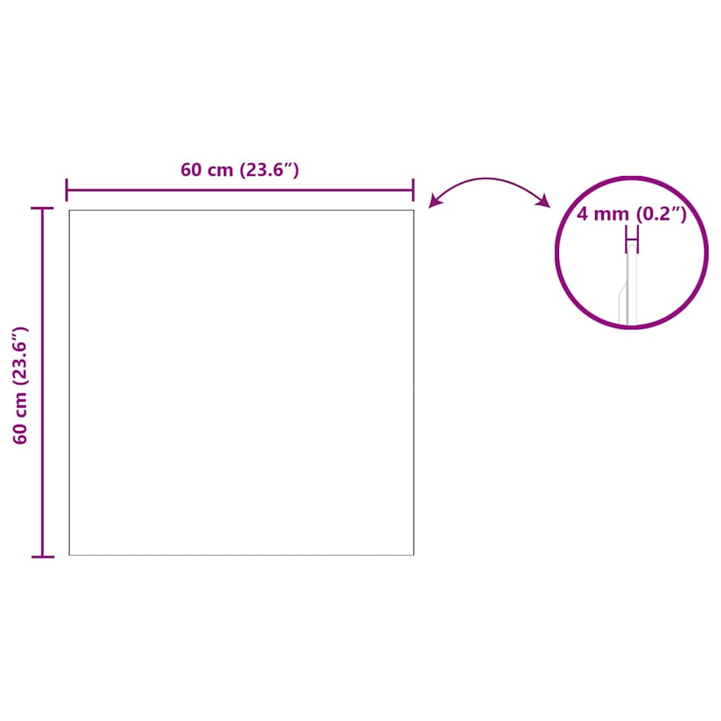 Wall Mirror Square 60 x 60 cm Tempered Glass