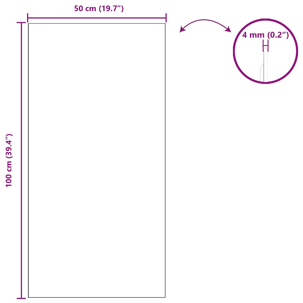 Wall Mirror Rectangular 50 x 100 cm Tempered Glass