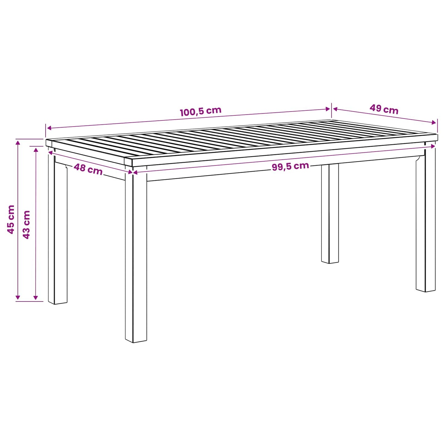 Coffee Table Natural 50 x 100.5 x 45 cm Solid Acacia Wood