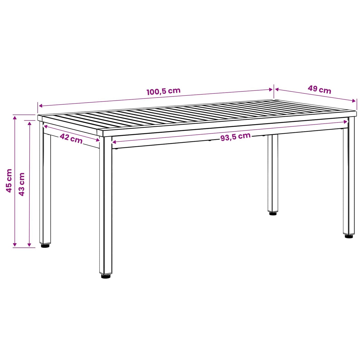 Coffee Table Natural and White 50 x 100.5 x 45 cm
