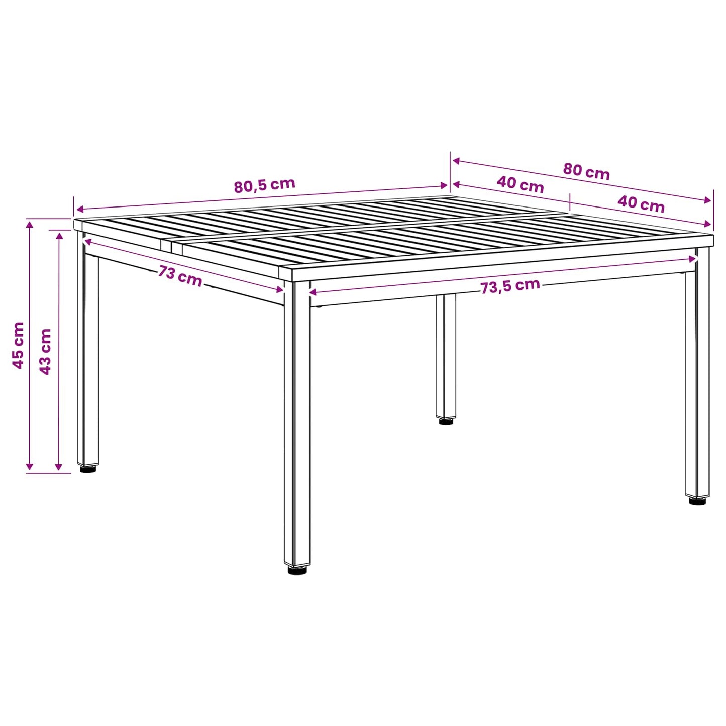 Coffee Table Natural and White 80 x 80.5 x 45 cm