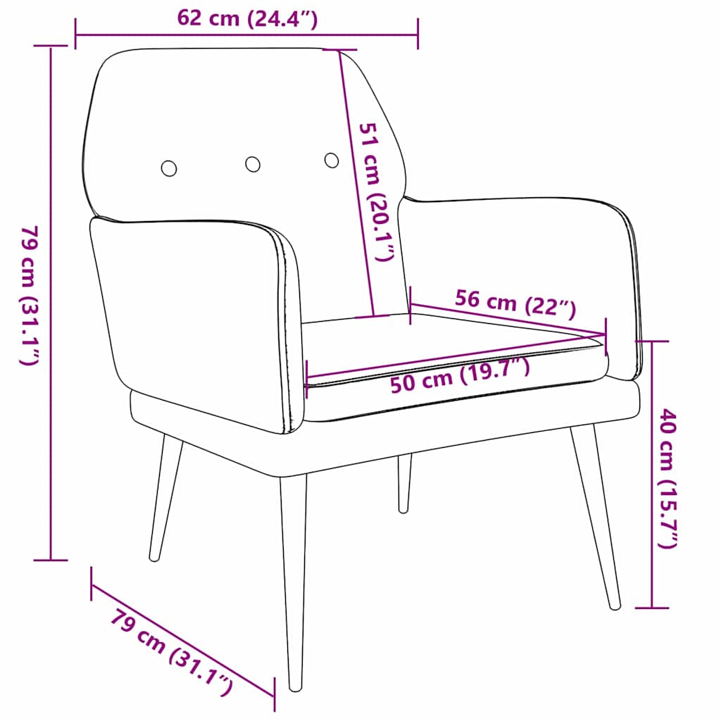 Armchair Black Velvet