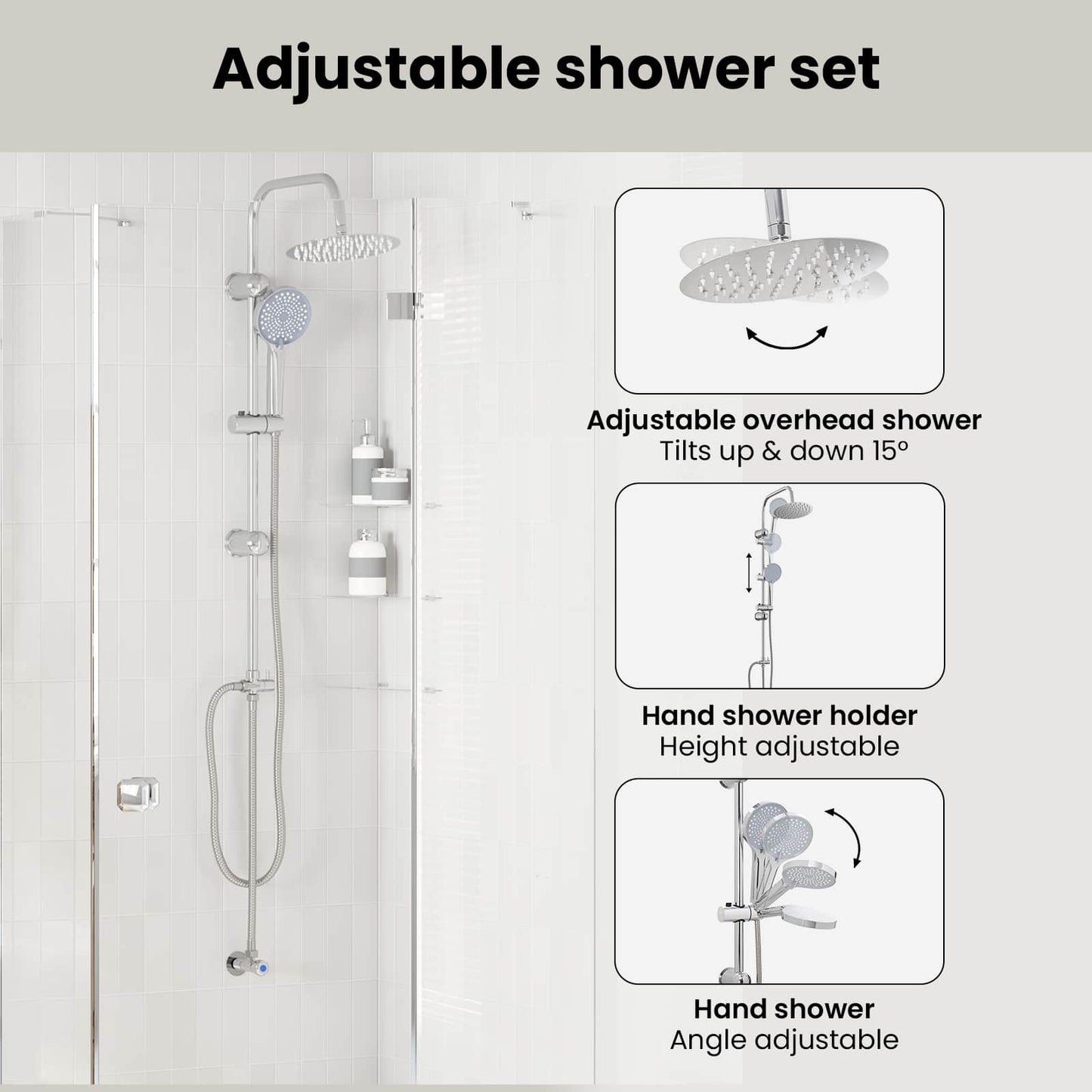Shower System Silver 47 x 20 x 95 cm Stainless Steel