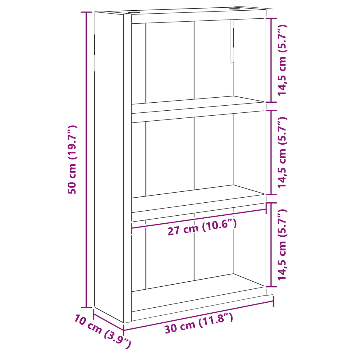 Bathroom Wall Cabinet White 30 x 10 x 50 cm Engineered wood