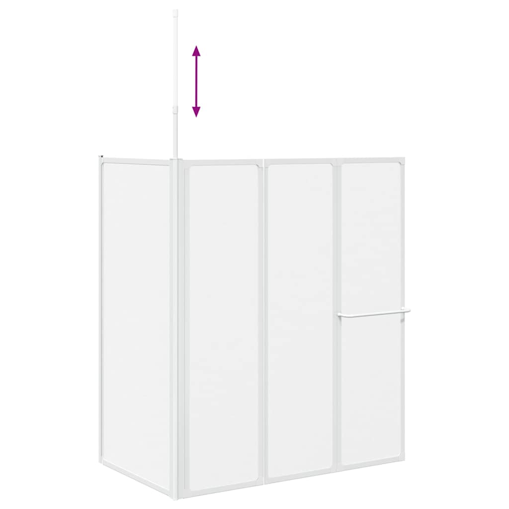 Bath Screen Frosted 120 x 70 x 137 cm Aluminium