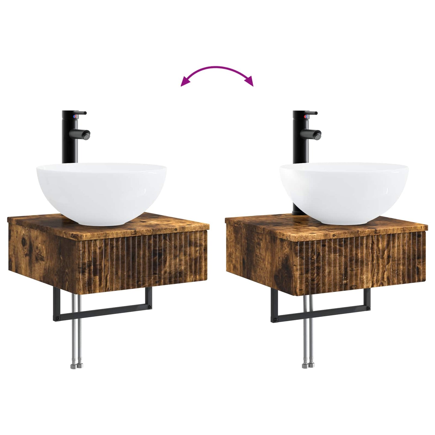 Bathroom Cabinet Set 5 pcs Smoked Oak 43 x 11.5 x 60.5 cm
