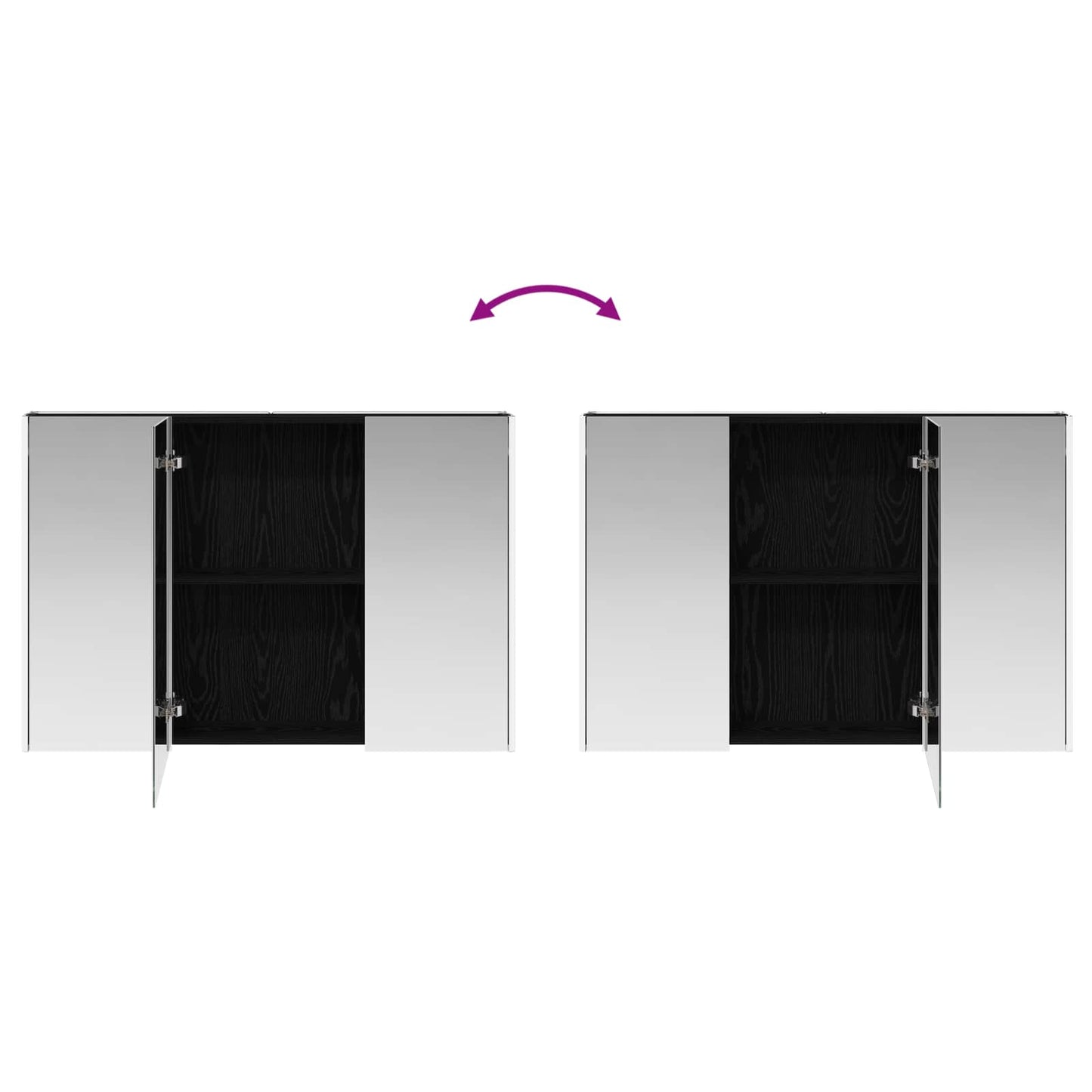 Bathroom Furniture Set 4 pcs Black Oak