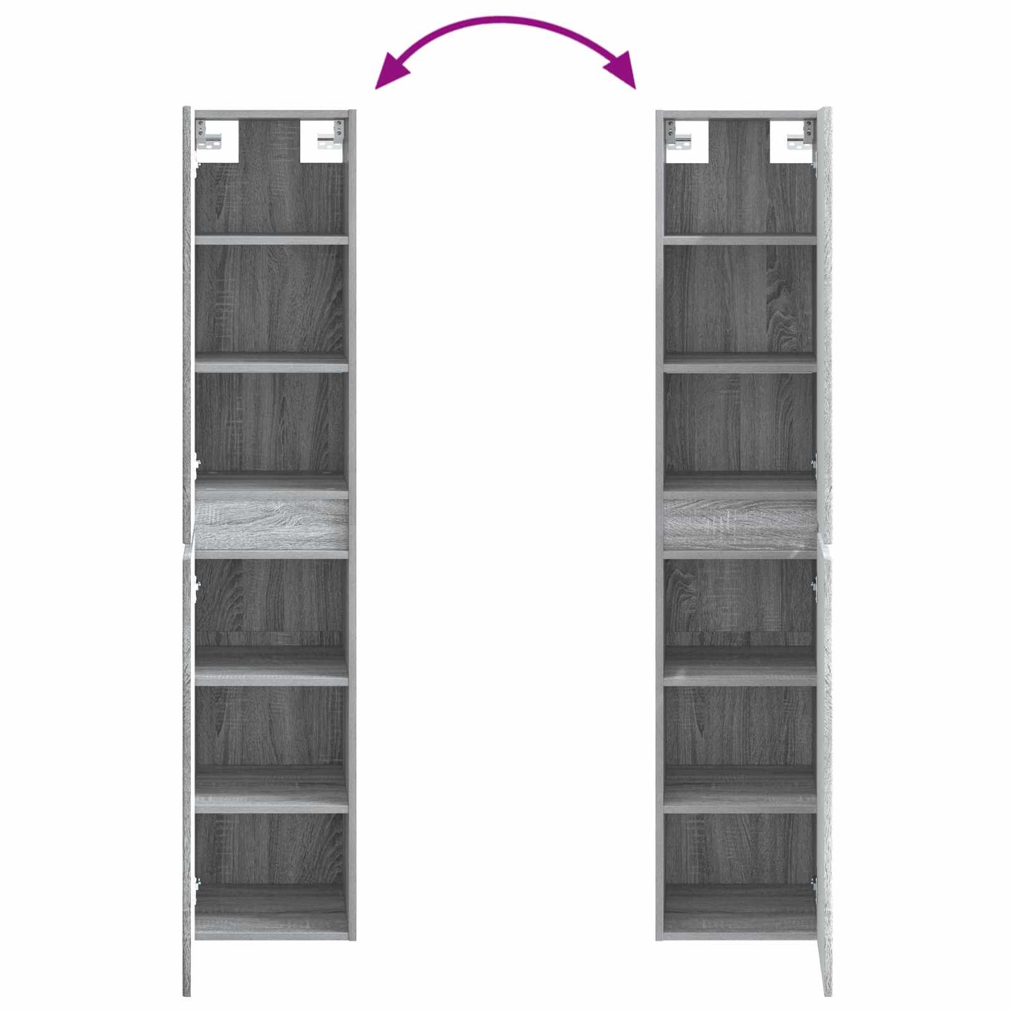 Bathroom Cabinet Set 5 pcs Grey Sonoma 43 x 11.5 x 60.5 cm