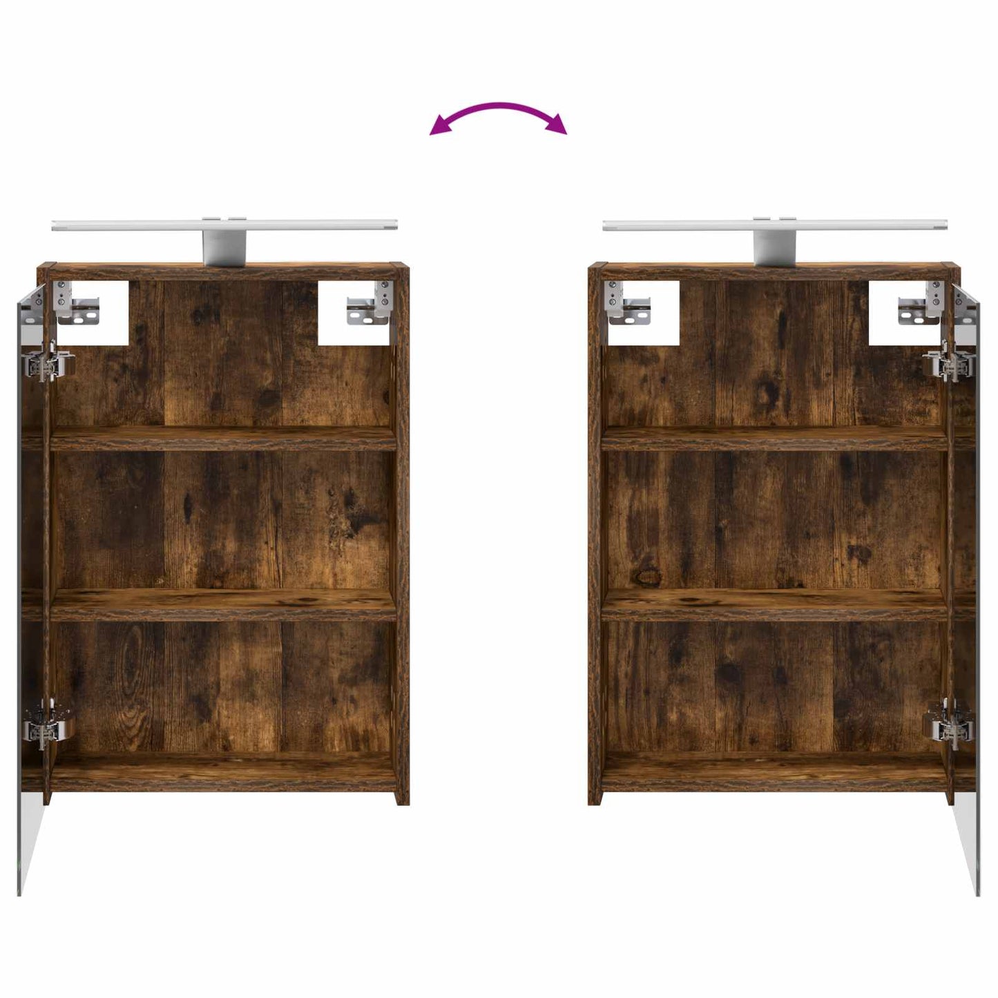 Bathroom Cabinet Set 4 pcs Smoked Oak Engineered Wood