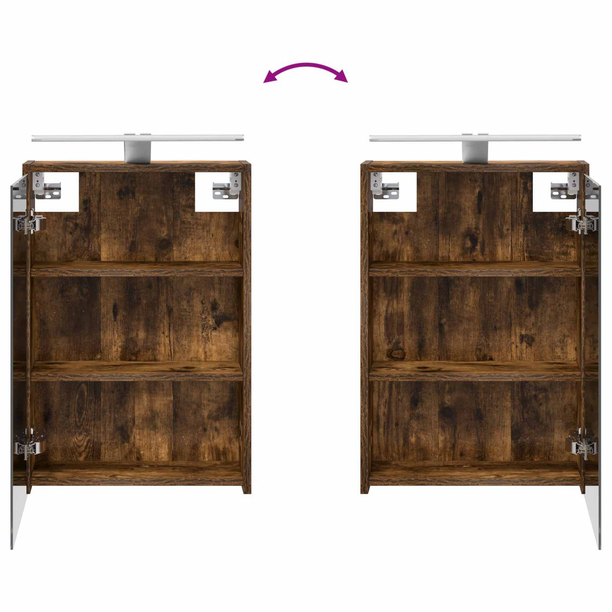 Bathroom Cabinet Set 4 pcs Smoked Oak Engineered Wood