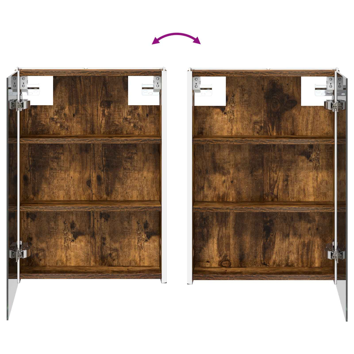 Bathroom Cabinet Set 4 pcs Smoked Oak Engineered Wood
