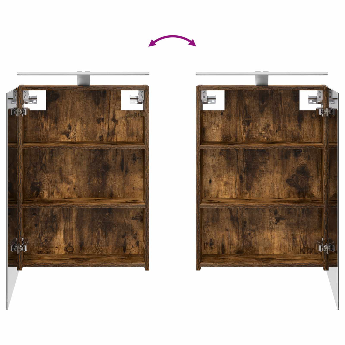 Bathroom Cabinet Set 4 pcs Smoked Oak Engineered Wood