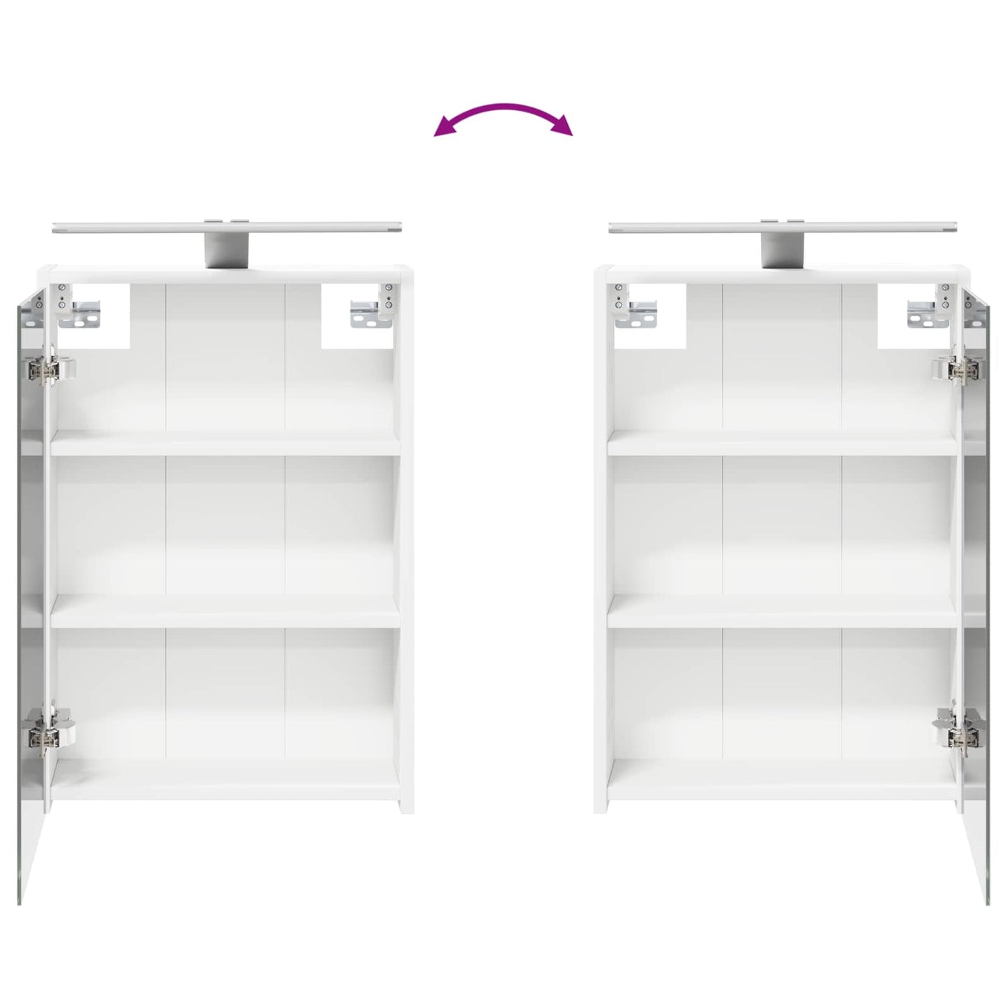 Bathroom Furniture Set 4 pcs White Engineered Wood and Glass