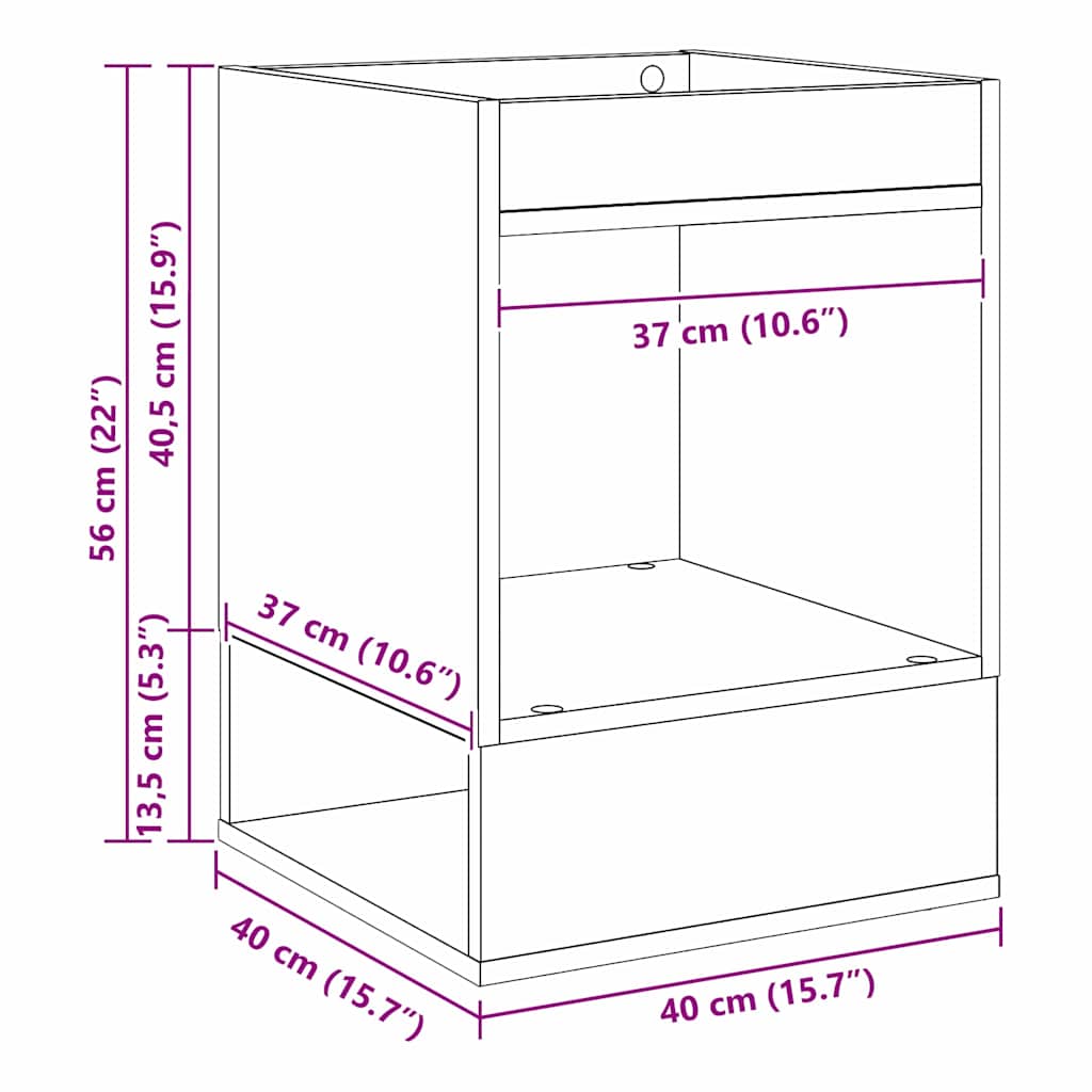 End Table Concrete Grey 40 x 40 x 56 cm Engineered Wood