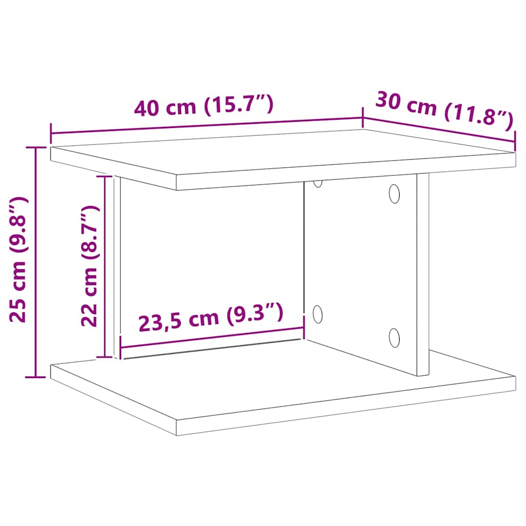 Bedside Table White 40 x 30 x 25 cm Engineered Wood