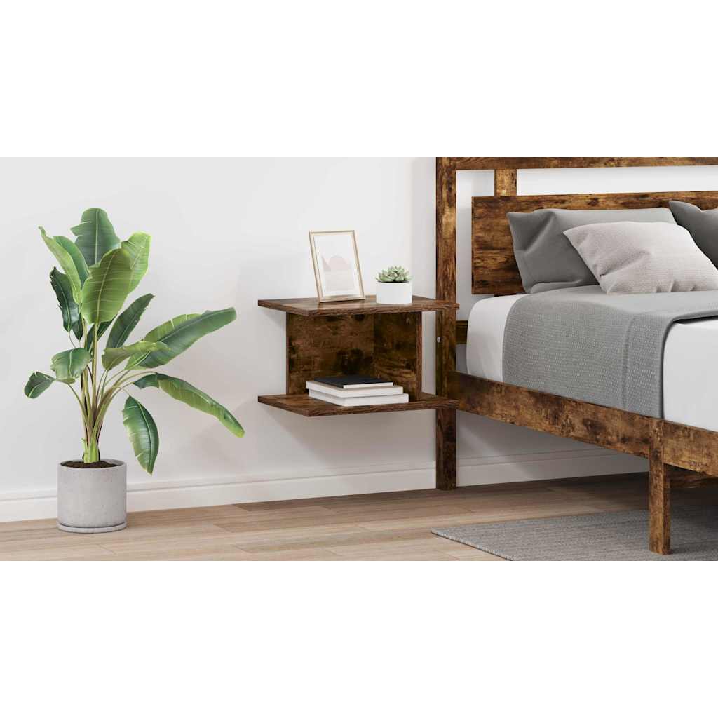 Bedside Table 2 pcs Smoked Oak 40 x 30 x 25 cm Engineered Wood