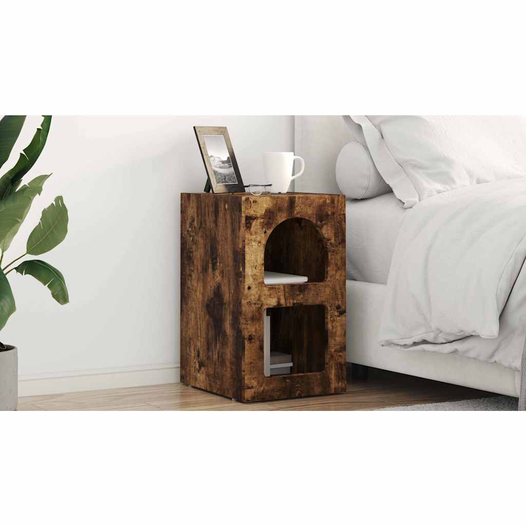 Bedside Table ELST 2 pcs Smoked Oak 29.5 x 33.5 x 50 cm