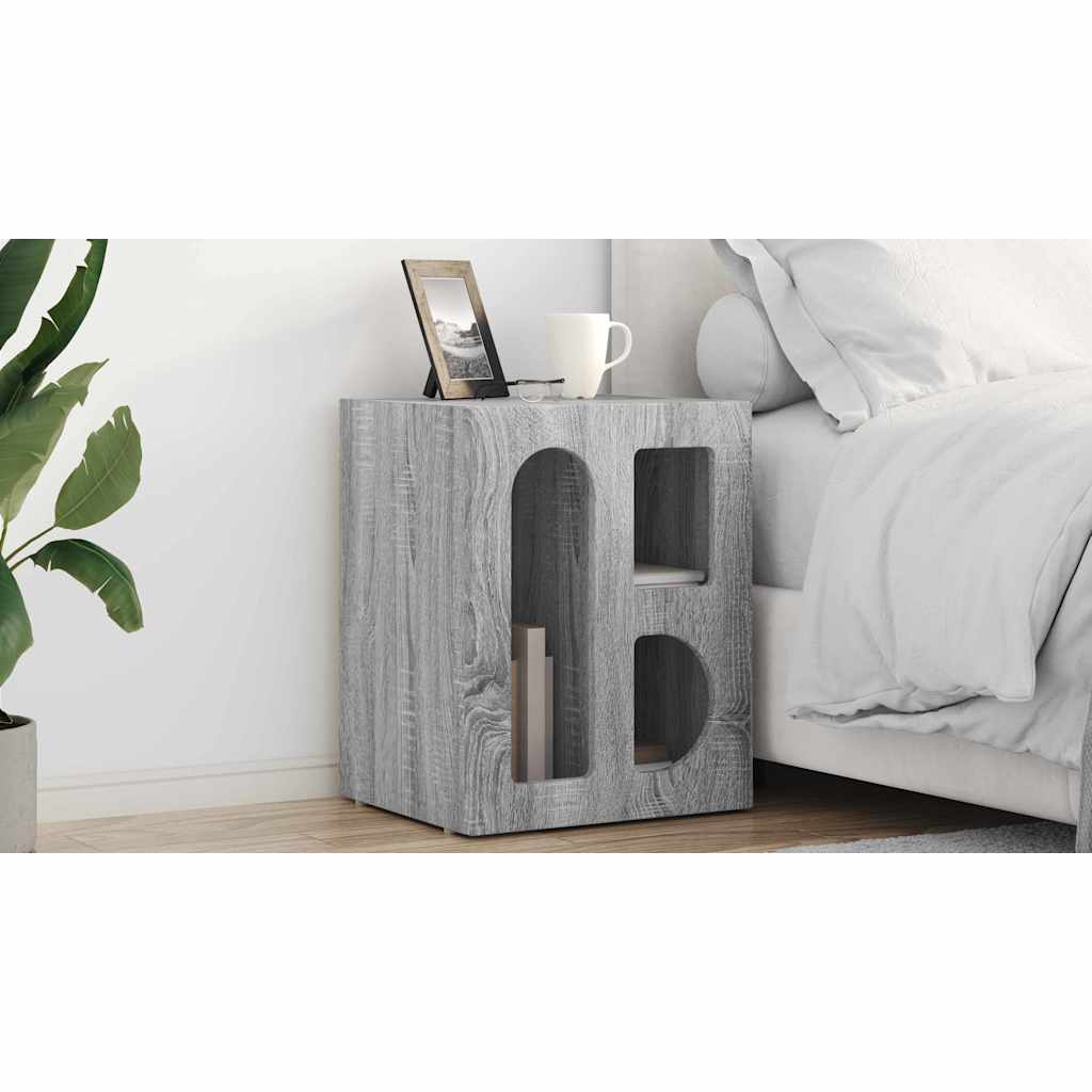 Bedside Table ELST 2 pcs Grey Sonoma 40 x 35 x 50 cm