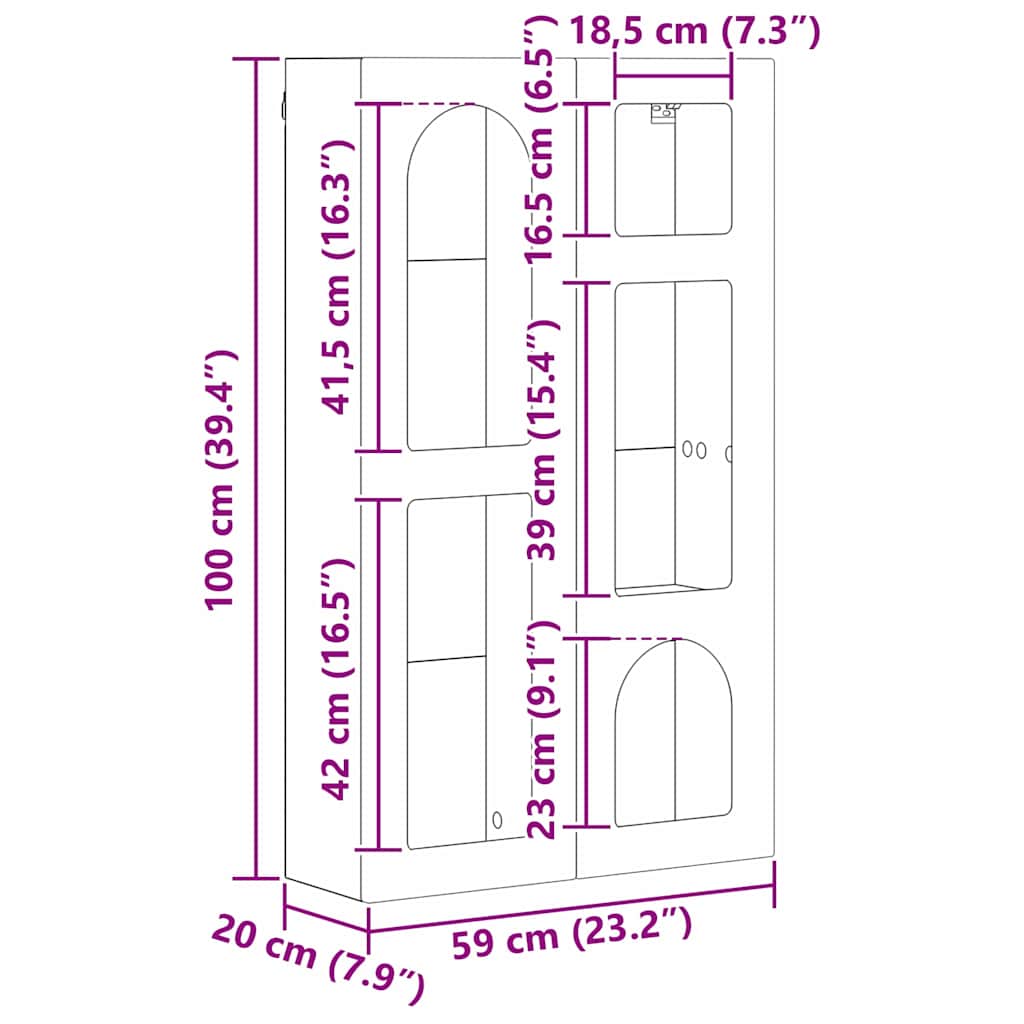 Hanging Cabinet with Shelf ELST Sonoma Oak 59 x 20 x 100 cm