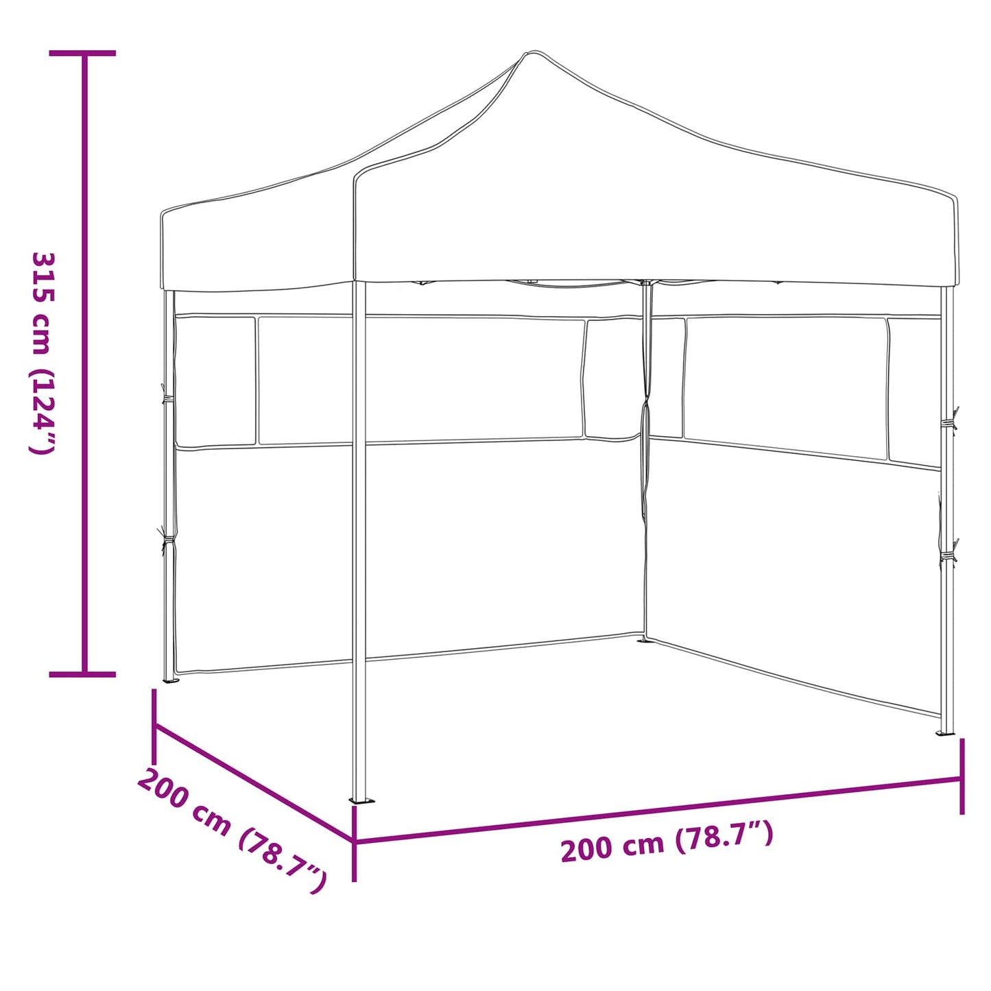 Party Tent Folding Cream 200 x 200 x 315 cm Oxford Fabric
