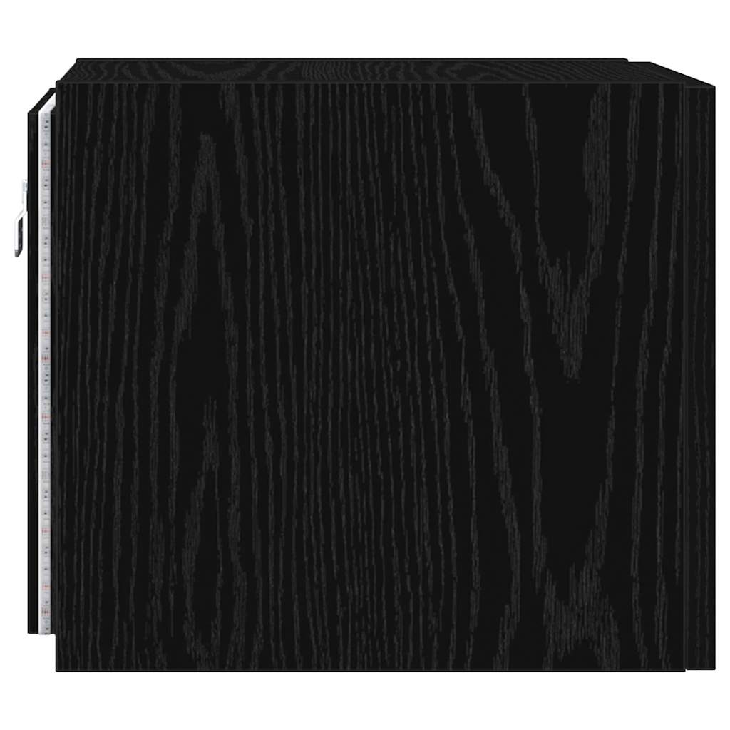TV Wall Cabinet Black Oak 30.5 x 35 x 30 cm Engineered Wood