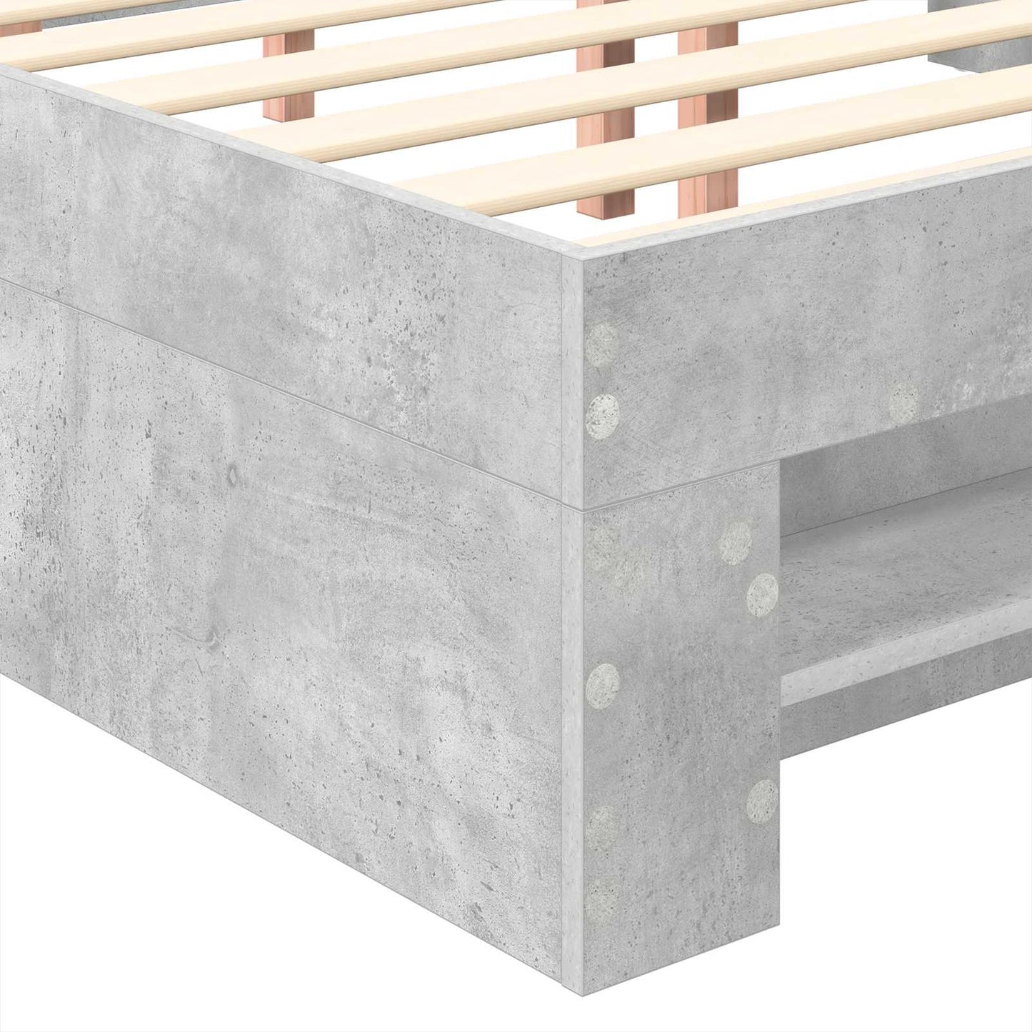 Bed Frame Concrete Grey 120 x 200 cm Engineered Wood