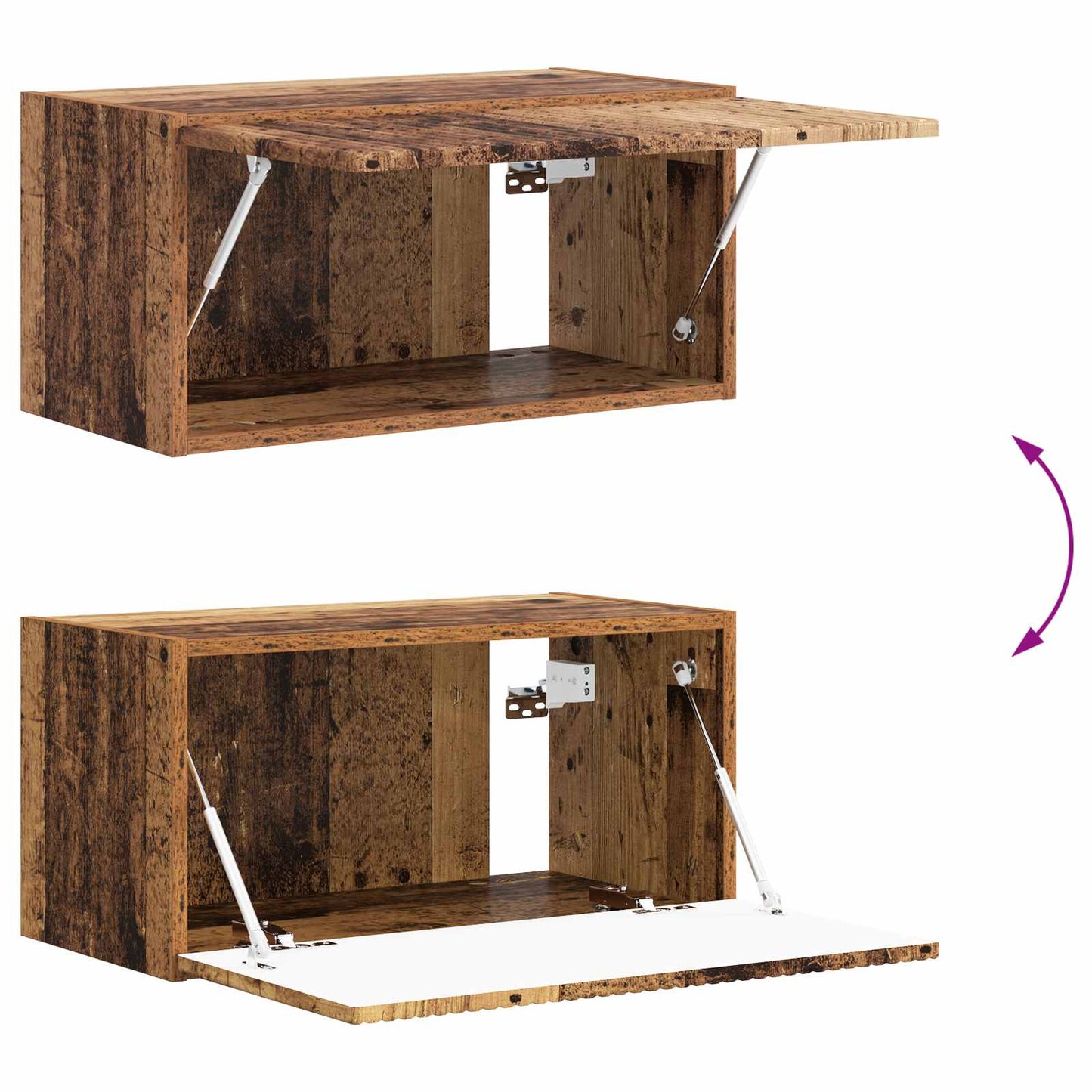 TV Wall Cabinet Set Wall-mounted 4 pcs Old Wood Engineered Wood