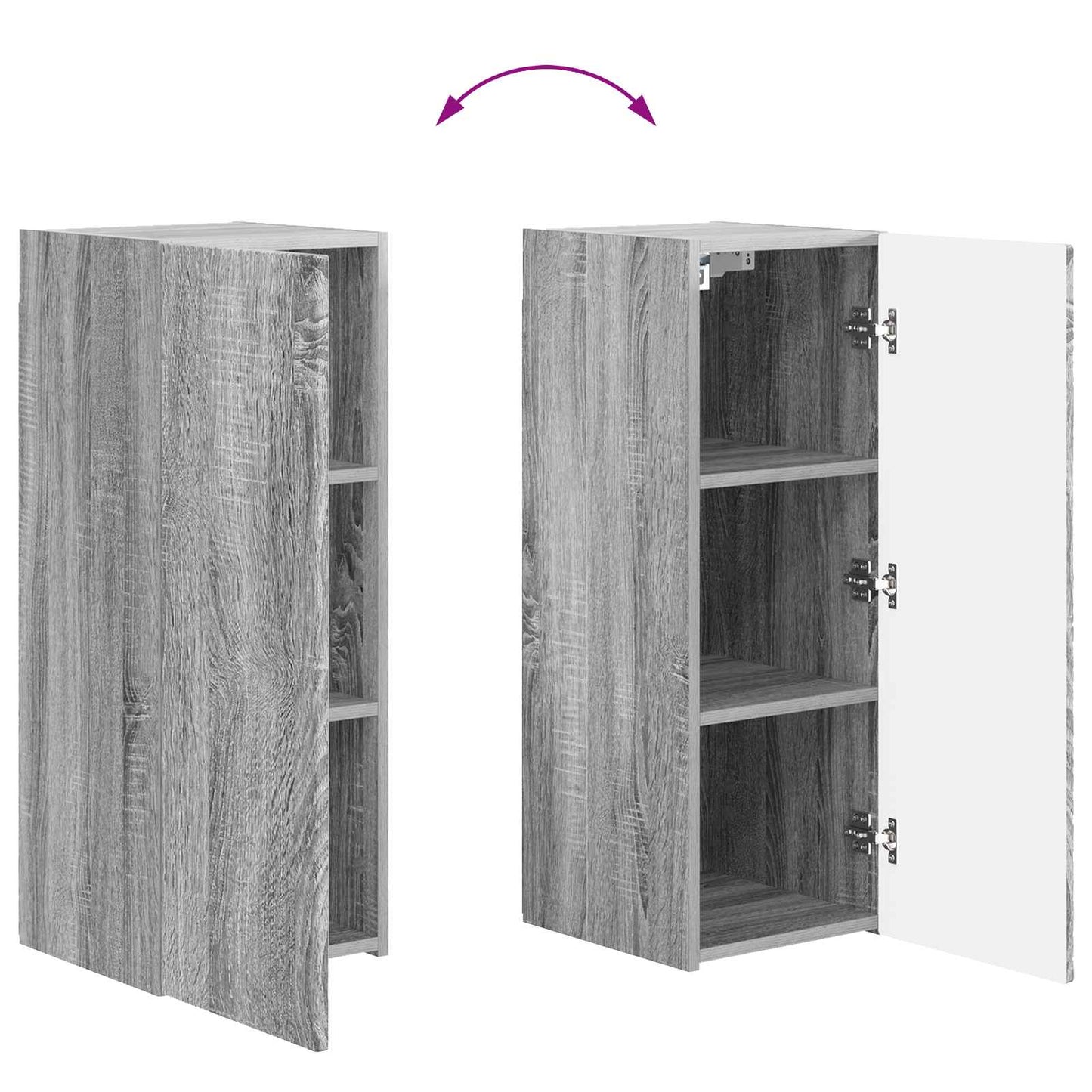TV Wall Cabinet Set 4 pcs Grey Sonoma Engineered Wood