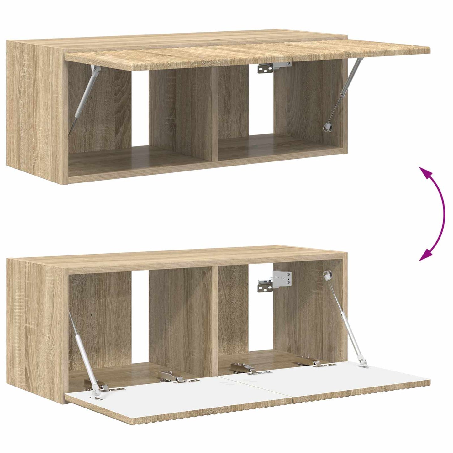 TV Wall Cabinet Set 4 pcs Sonoma Oak Engineered Wood