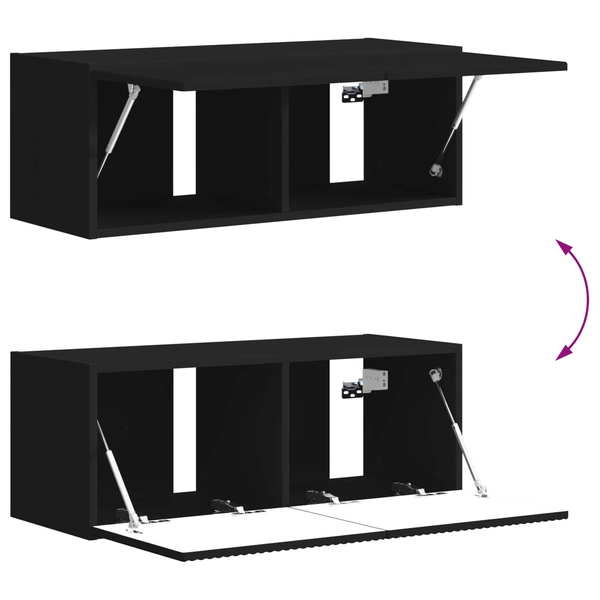 TV Wall Cabinet Set 6 pcs Black